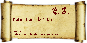 Muhr Boglárka névjegykártya